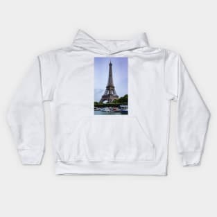 Parisian Elegance: A Sunset View of the Eiffel Tower Kids Hoodie